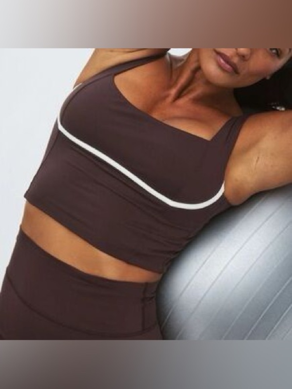 Monday Body Zion Tank Espresso/Ivory workout L great condition smoke pet free